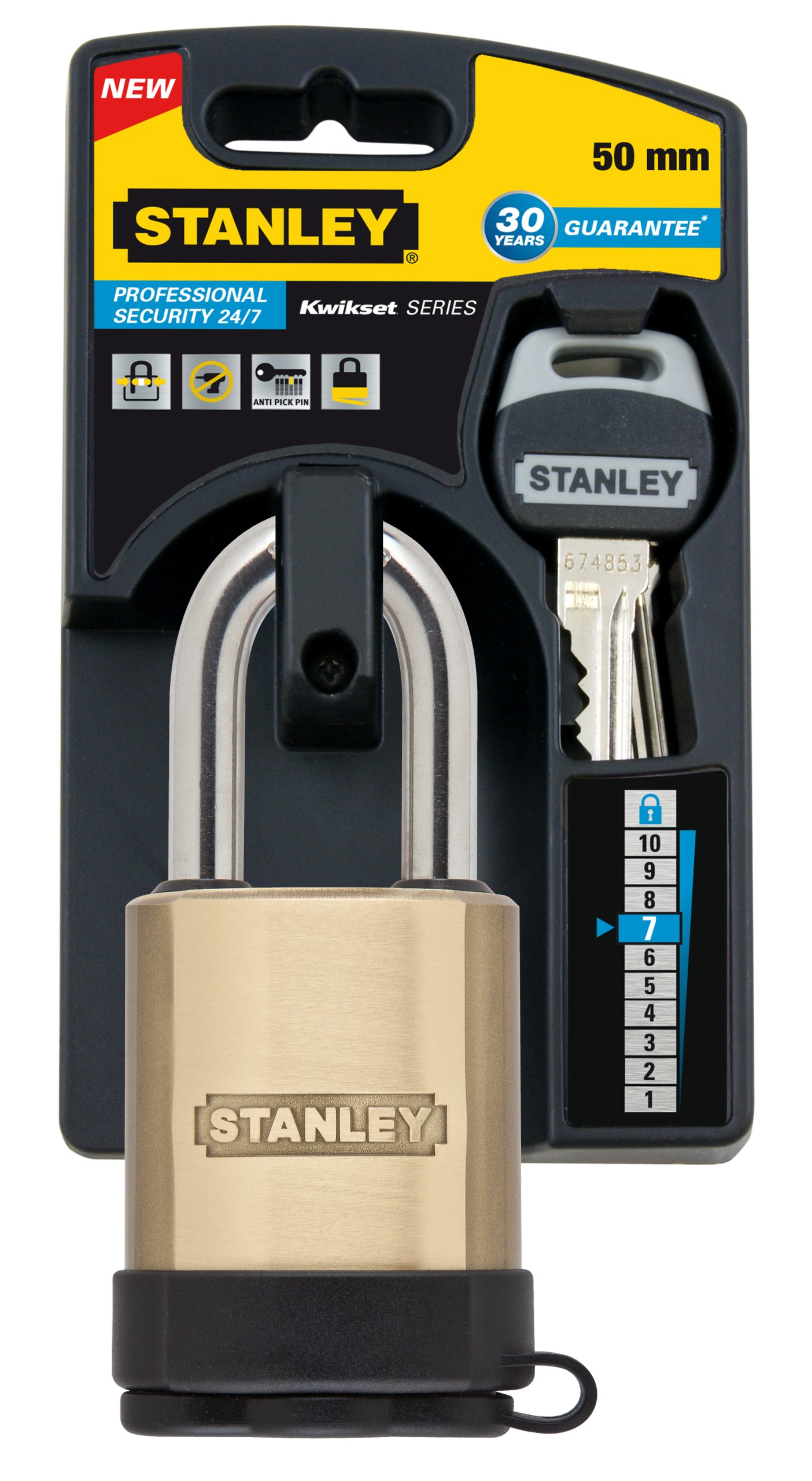 Stanley 50 Mm 2 Keys Solid Brass Padlock
