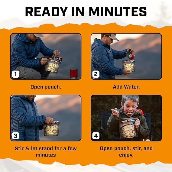 Peak Refuel Chicken Pesto Pasta| Premium Freeze Dried Camping Food | Backpacking & Hiking MRE Meals | Just Add Water | 100% Real Meat | 43g of Protein | 2 Serving Pouch