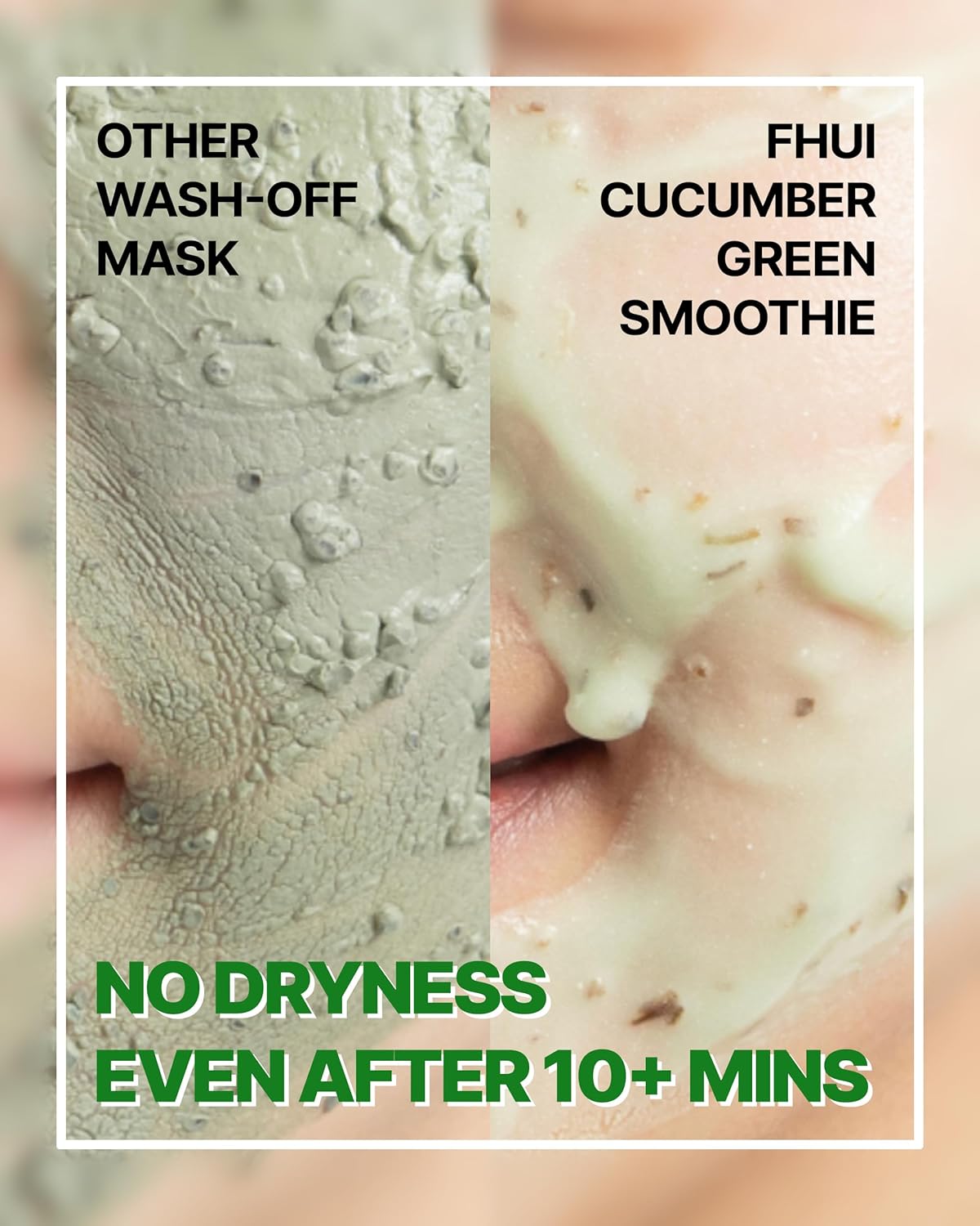 Clarifying Basil and Cucumber Face Mask | Cooling Wash-Off Mask for Redness Relief & Sensitive Skin | Green Natural Smoothie with Glutathione, Hyaluronic Acid | Korean Skincare - Image 5