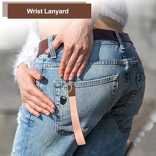 Miniatura 4 de PAKASEBOXES Correa de muñeca para llaves, cordón para el cuello para credencial de identificación, llavero de pulsera con llavero para profesores,