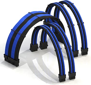 LINKUP ATX 24-Pin PSU Extension Cable | Braided Sleeved, 30cm