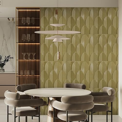 Miniatura 5 de STICKGOO Paquete de 12 paneles de pared 3D para despegar y pegar, paneles decorativos de PVC para decoración de pared interior, 19.7 x 19.7