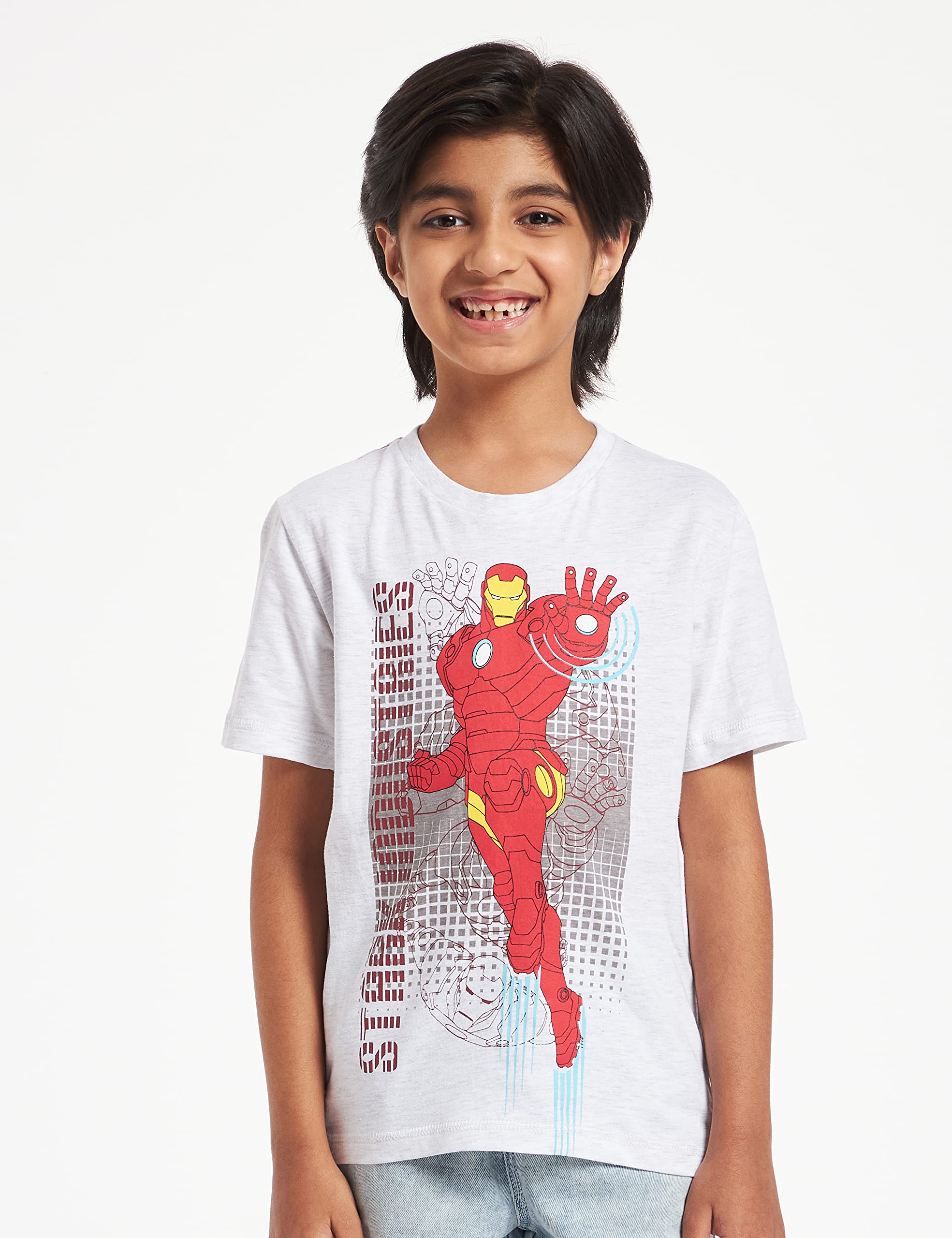 Marvel By Kidsville Official Avengers Merchandise Boys Half Sleeves Round Neck Graphic Printed Regular Fit Pure Cotton T-shirt Pack of 3 2