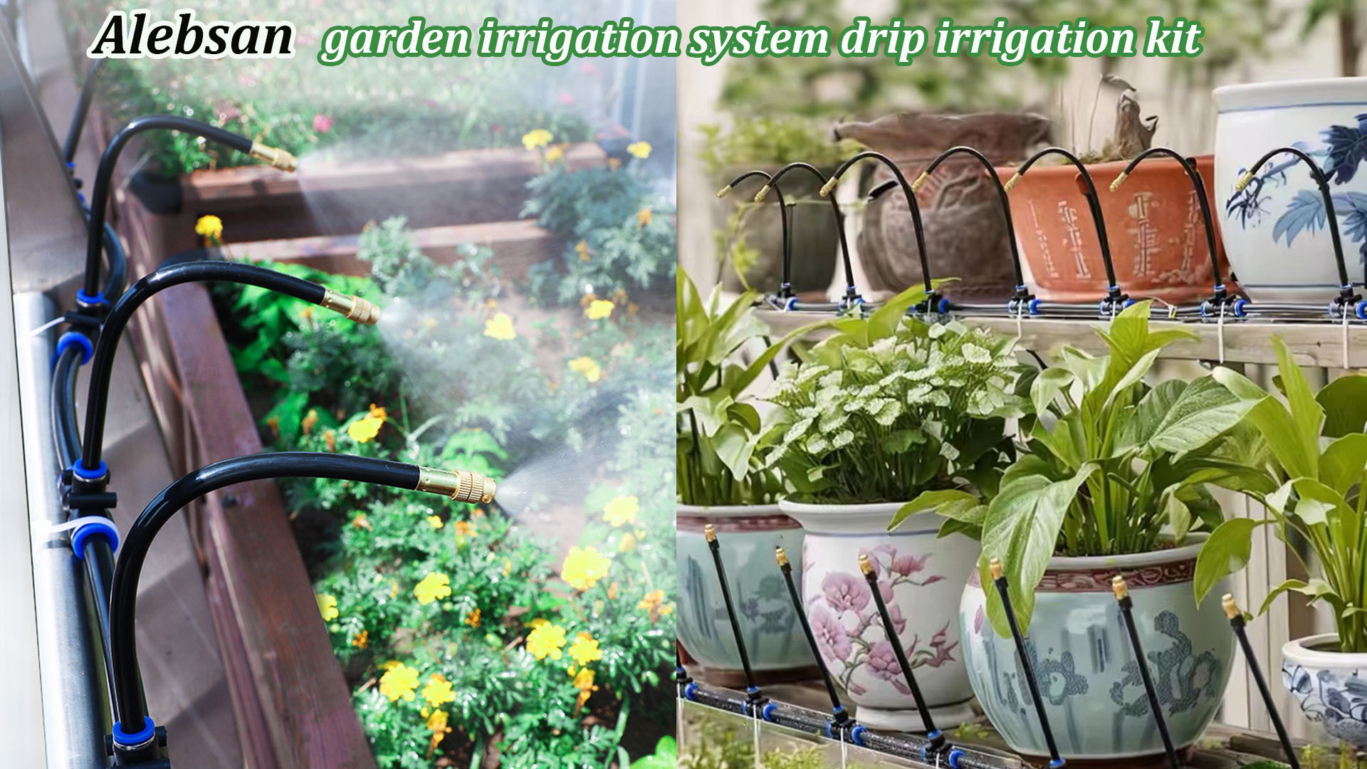 15M AGPTEK Irrigation Kit Misting System, 79PCS With 15 Mist Nozzles With T- Joint, Outdoor Mist Cooling System For Patio, Garden