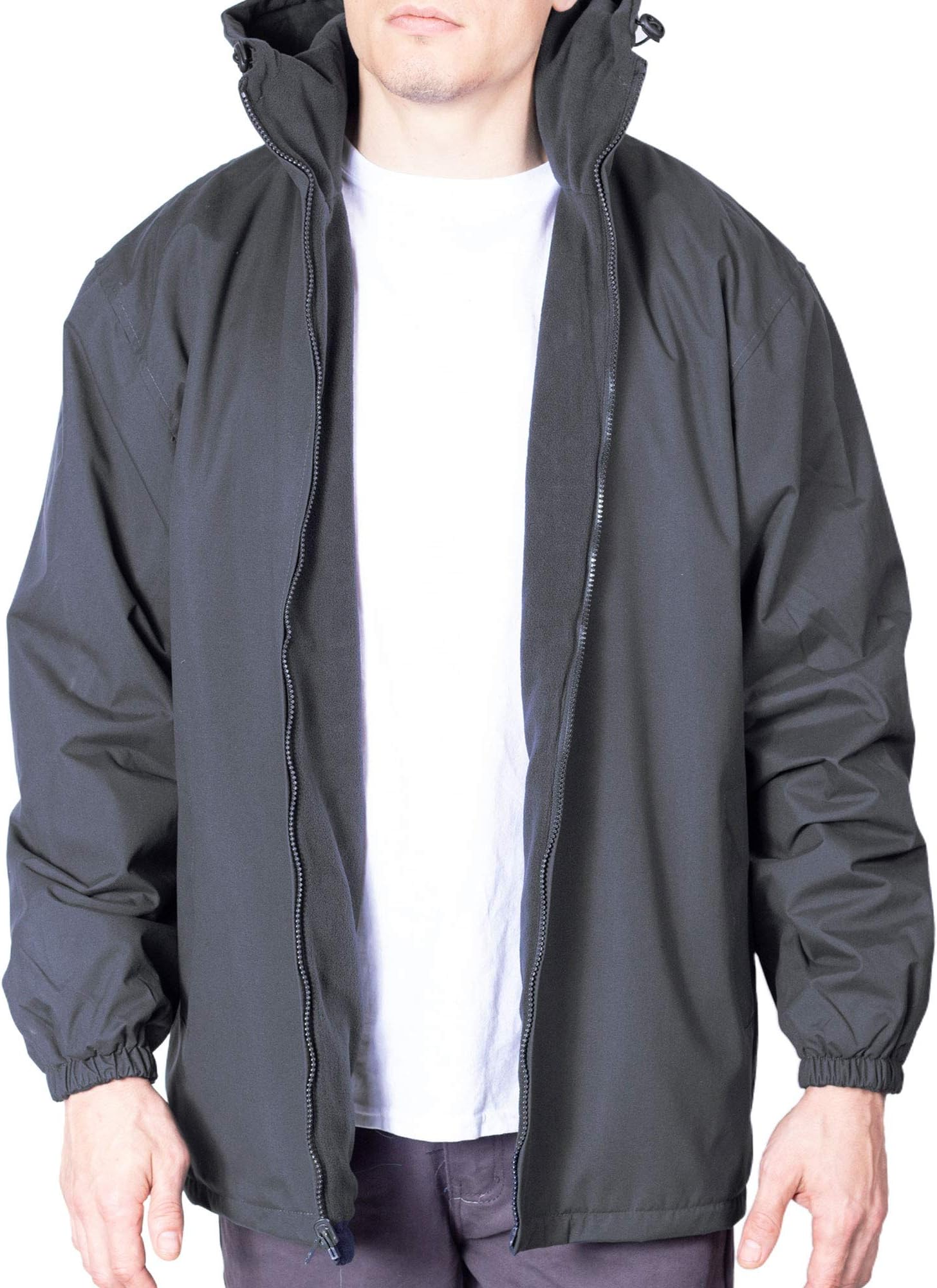 Mens Windbreaker Jacket Reversible Winter Rain Coat Hoodie For Men
