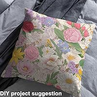 Vista 4 de The Yard - Tela de flores de acuarela de The Yard, tela de tapicería de plantas florales de jardín vintage para sillas sofá, tela impermeable