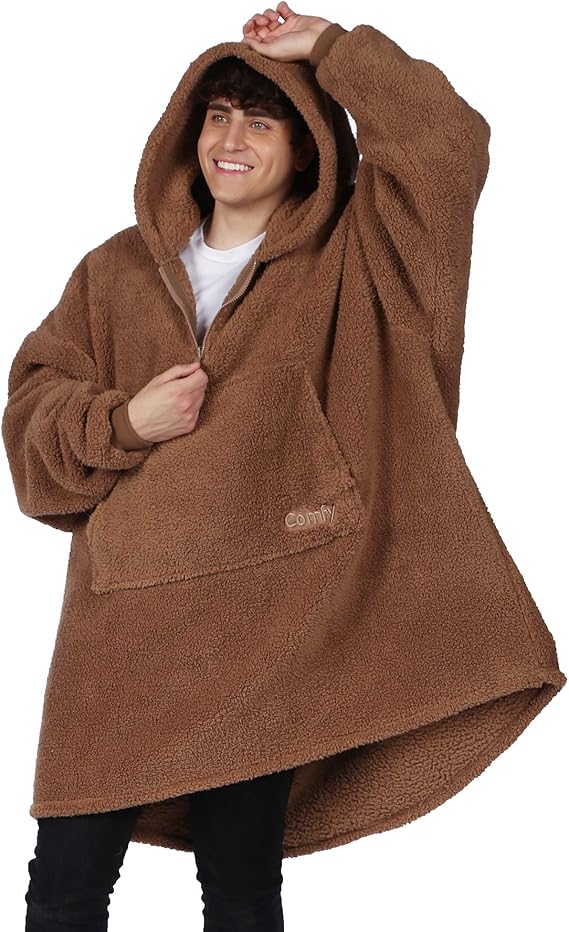 comfy teddy bear quarter zip