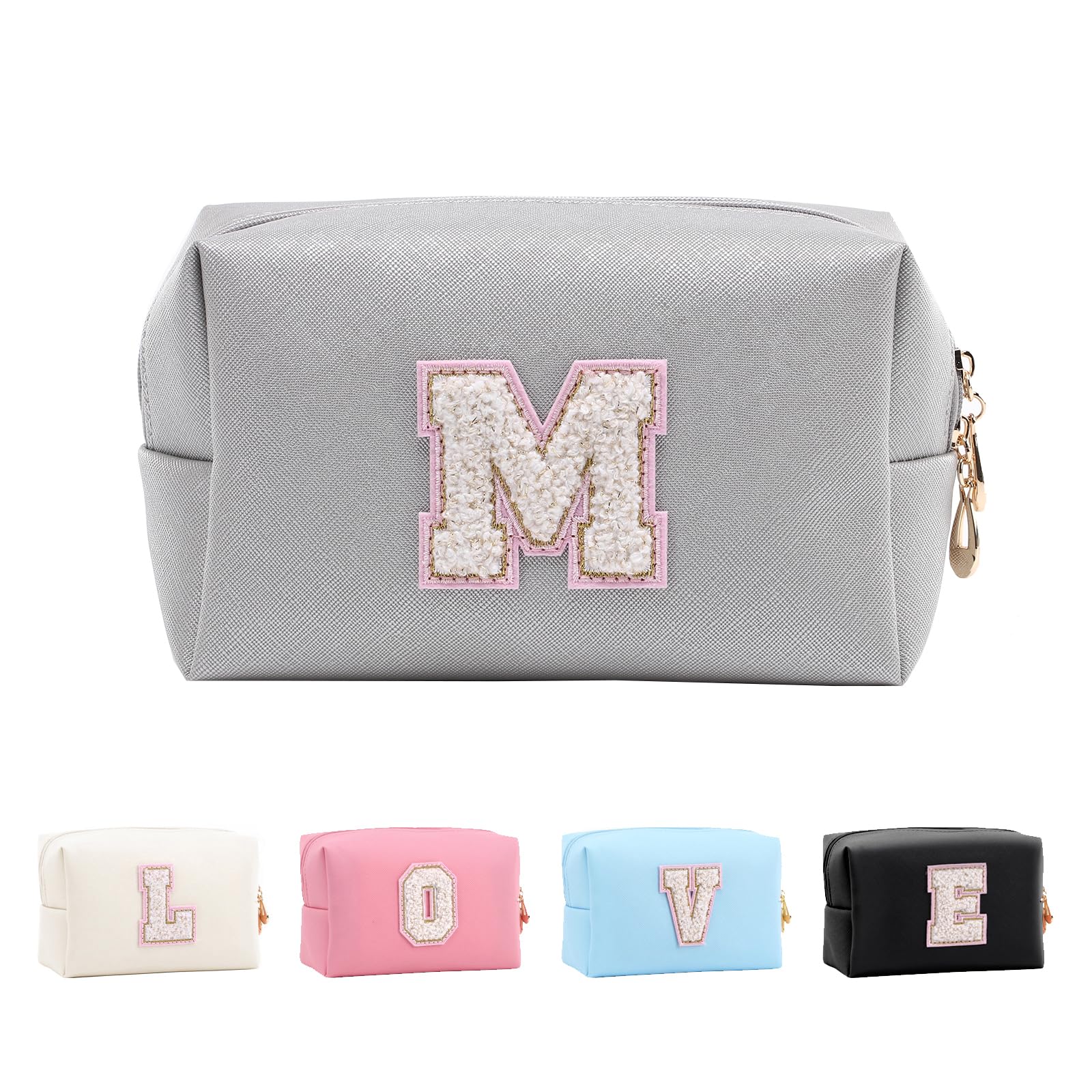 Bolsa de Maquillaje, Bolsa de Cosméticos Impermeable de Viaje, PU Cuero, Neceser de Baño, Bolsa De Aseo Y Almacenamiento para Mujer,Cosas Preppy para niñas Adolescentes (Letra A-Z) — view 251
