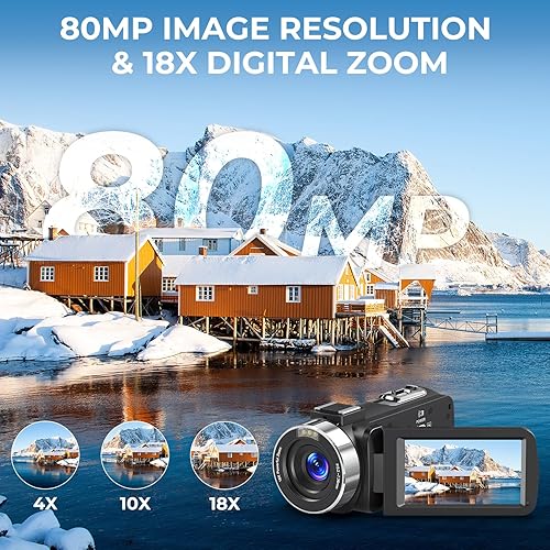Miniatura 3 de Cámara de video 4K HD 80MP Vlogging Cámara para YouTube IR Cámara de visión nocturna 18X Zoom digital 3.0 IPS Grabadora de video con tarjeta SD de