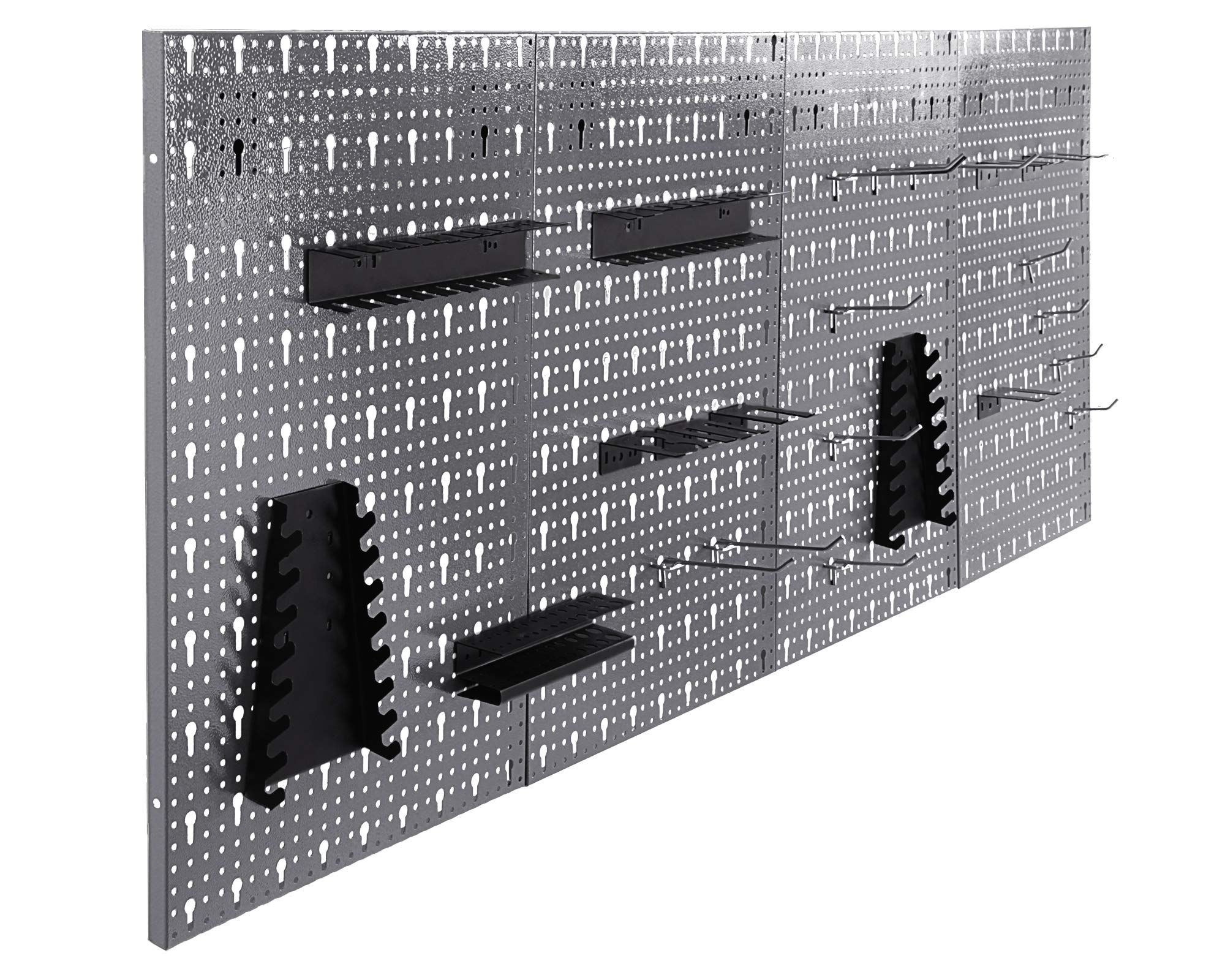 Ondis24 große Werkzeugwand Metall Lochwand mit 50 Haken, 162 x 57 cm groß, Lochwand für Werkstatt (Variante 2)