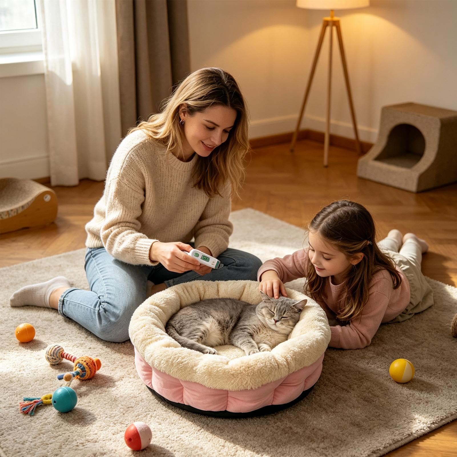 Beheiztes Katzenbett Indoor Temperaturverstellbare Schlaf-Wärmematte mit