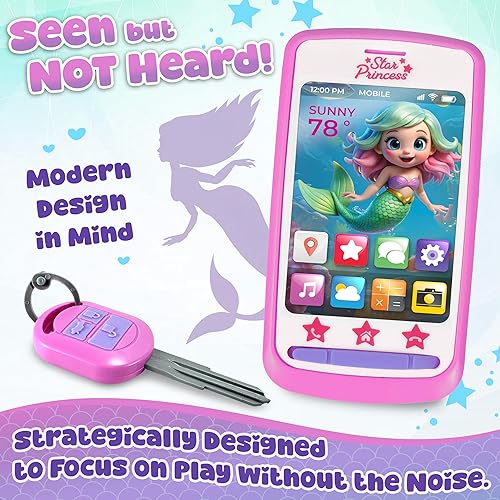 Miniatura 4 de Star Princess - Bolsa de juguete para niñas pequeñas, bolsa de sirena y accesorios para juegos de simulación teléfono, cartera, tarjetas de crédito,