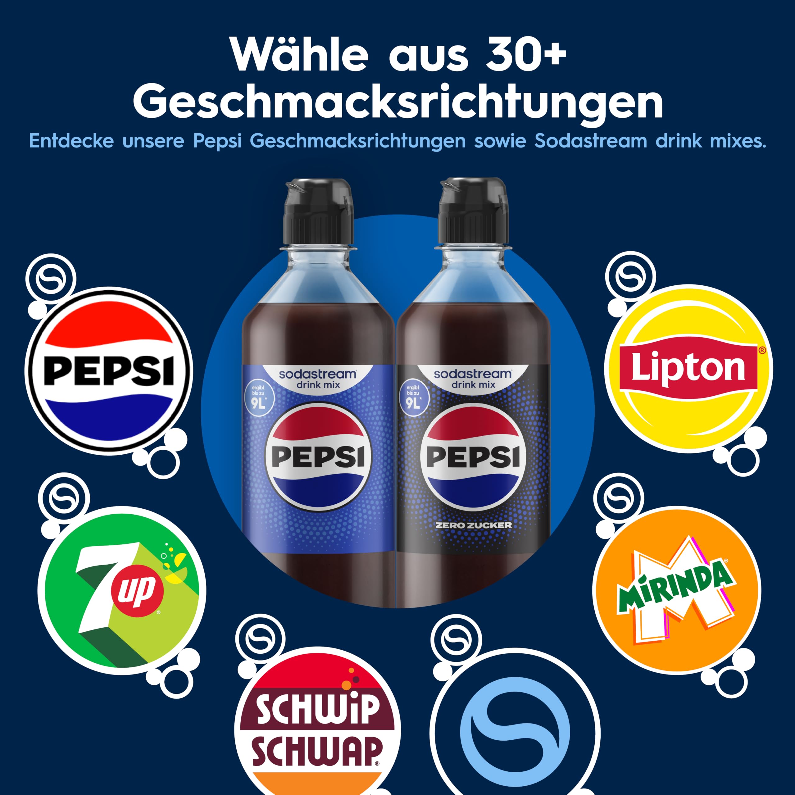 Sodastream drink mix Pepsi Zero Zucker, 4er-Pack Cola Sirup für Wassersprudler, Getränkesirup zuckerfrei, mit echtem Pepsi Geschmack, 4 x 440 ml
