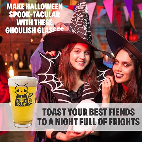 Miniatura 4 de Vaso de pinta de Halloween de 16 onzas, vaso de cerveza de Halloween, decoraciones de Halloween para interiores, bonita decoración de Halloween,