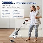 Corded Stick Vacuum Cleaner, 20000pa Powerful Suction Stick Vacuum with 16Ft Cord, 2 in 1 Lightweight Vacuum Cleaner for Hard Floor Pet Hair - Blue