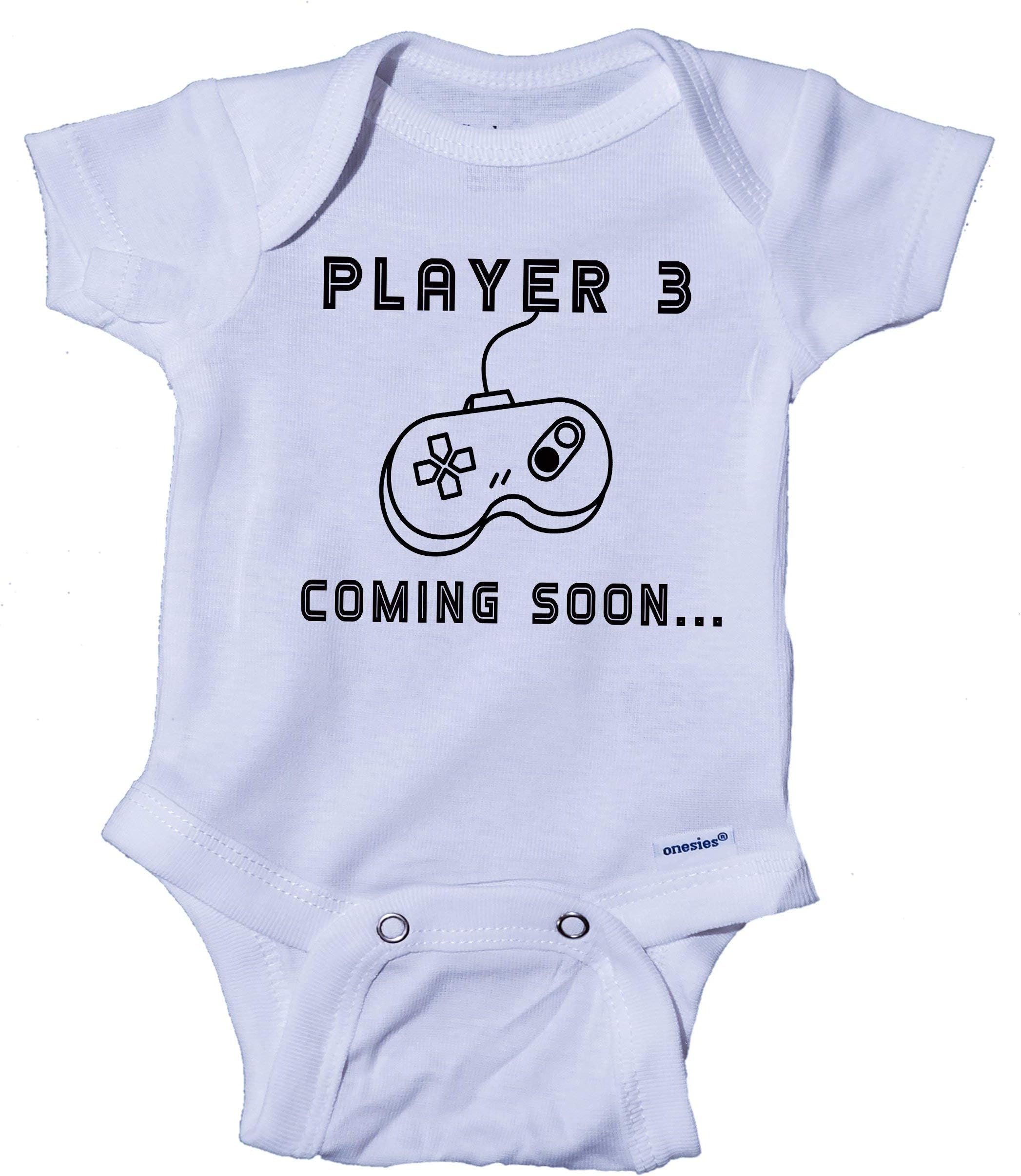Ink TrendzPlayer 3 Coming Soon... Baby Pregnancy announcement Baby Coming Soon Infant Onesie Bodysuit Romper