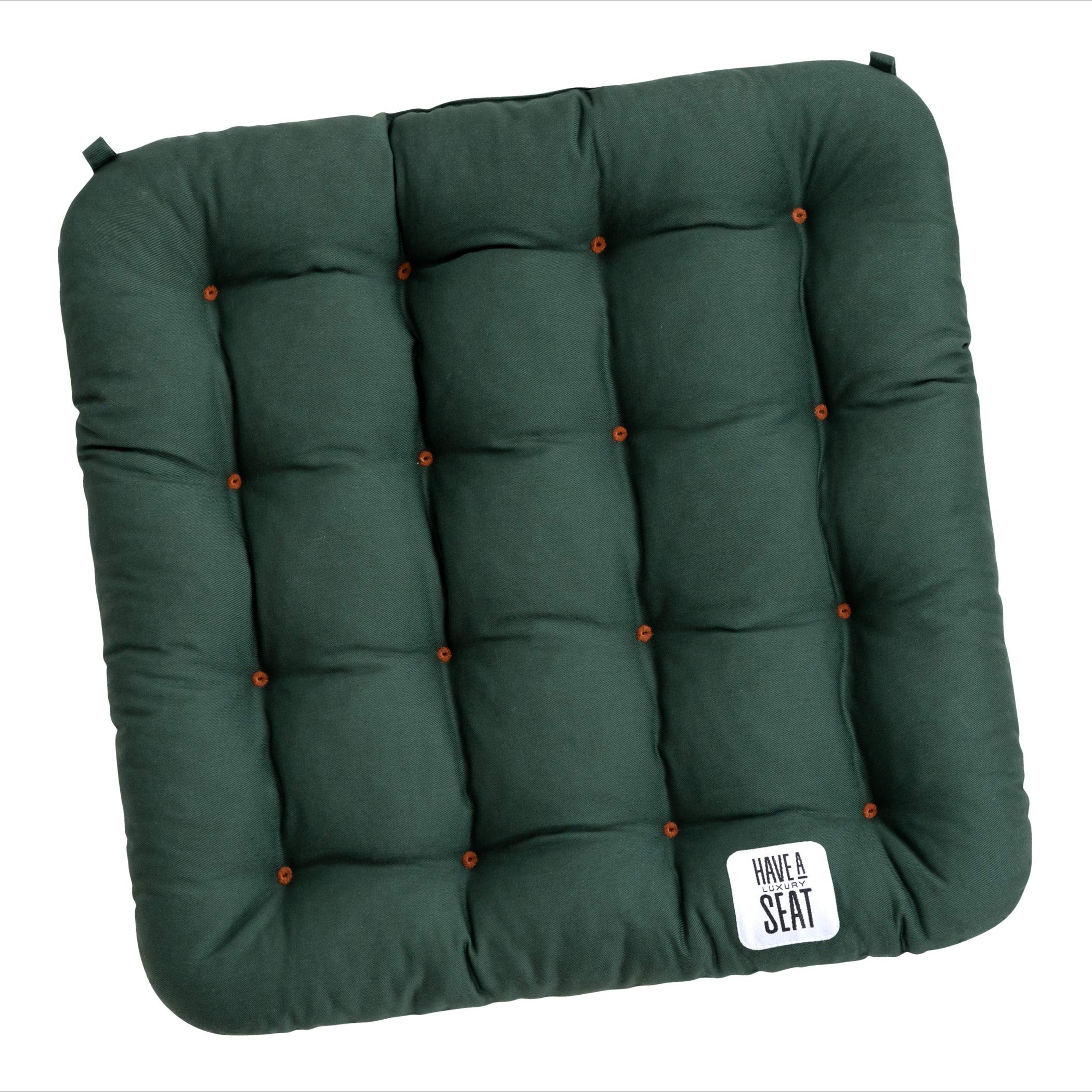 HAVE A SEAT Luxury – poduszka do siedzenia 40 x 40 cm – wygodna poduszka na krzesło, ortopedyczna, nadaje się do prania w temperaturze do 95 °C, nadaje się do suszenia w suszarce, trwałe kolory – Made in Germany – (zestaw 2 szt. z taśmami z