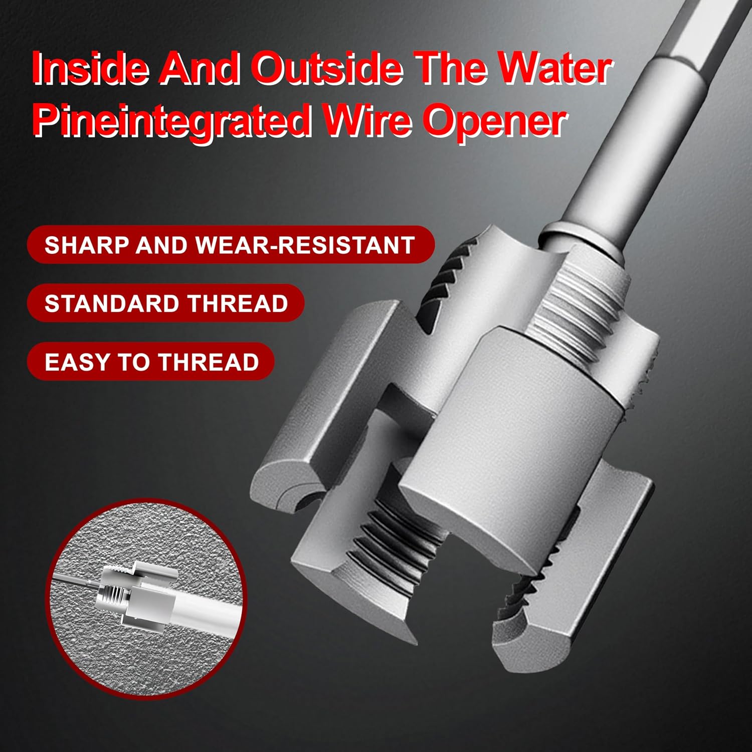 2Pcs Integrated Internal & External Pipe Threading Tool Dies for 1/2"Pipe Sizes,Dual-Function Electric Drill Compatible 2 in 1 Pvc Pipe Thread Cutting Tool for Home Repair (1Pcs*1/2")