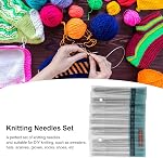 55Pcs Double Pointed Knitting Needles Short Stainless Steel Sock Knitting Pins Set for DIY Knitting Yarn Projects