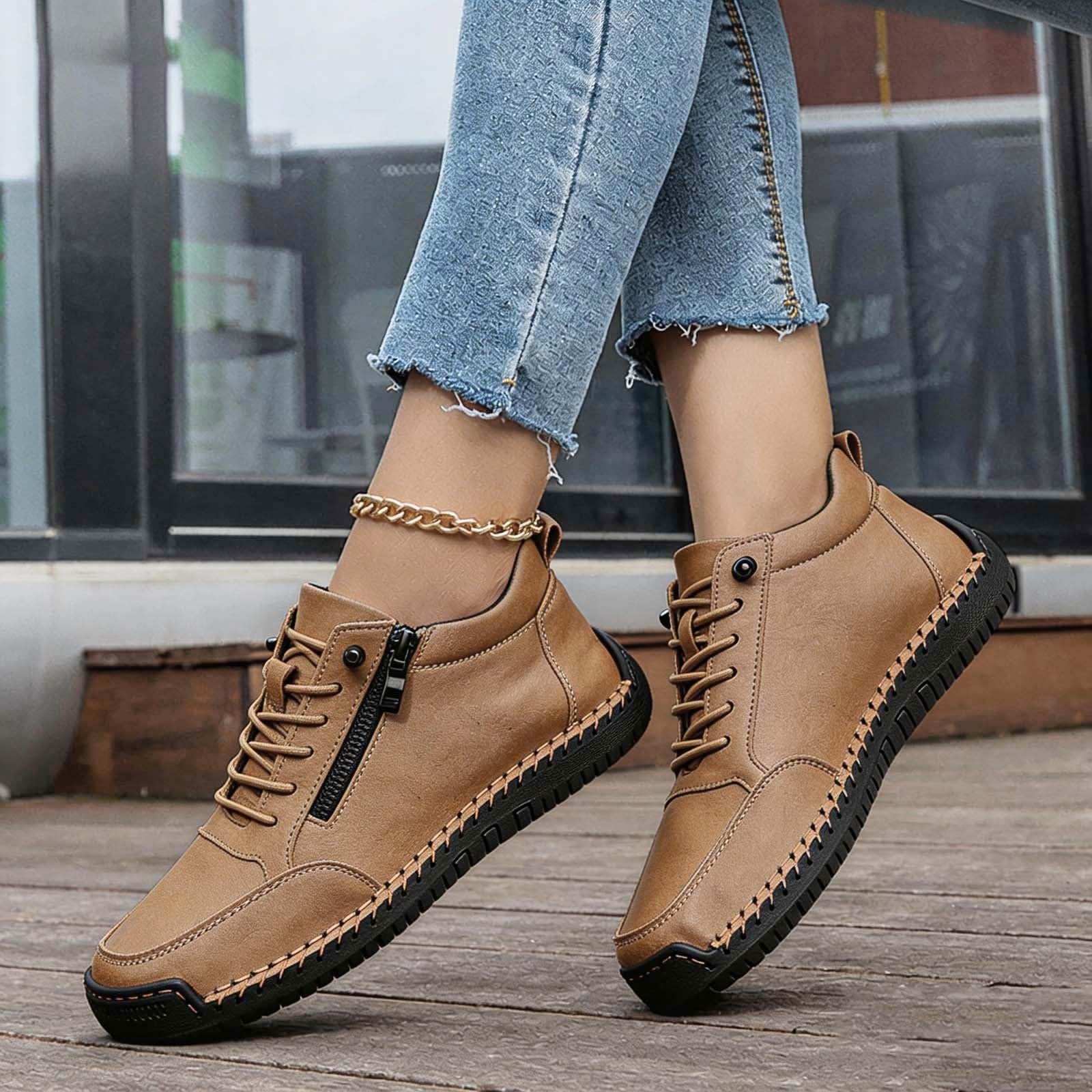 Genérico Zapatos Casuales Unisex sin Cordones con Cremallera Lateral cómodos para Caminar