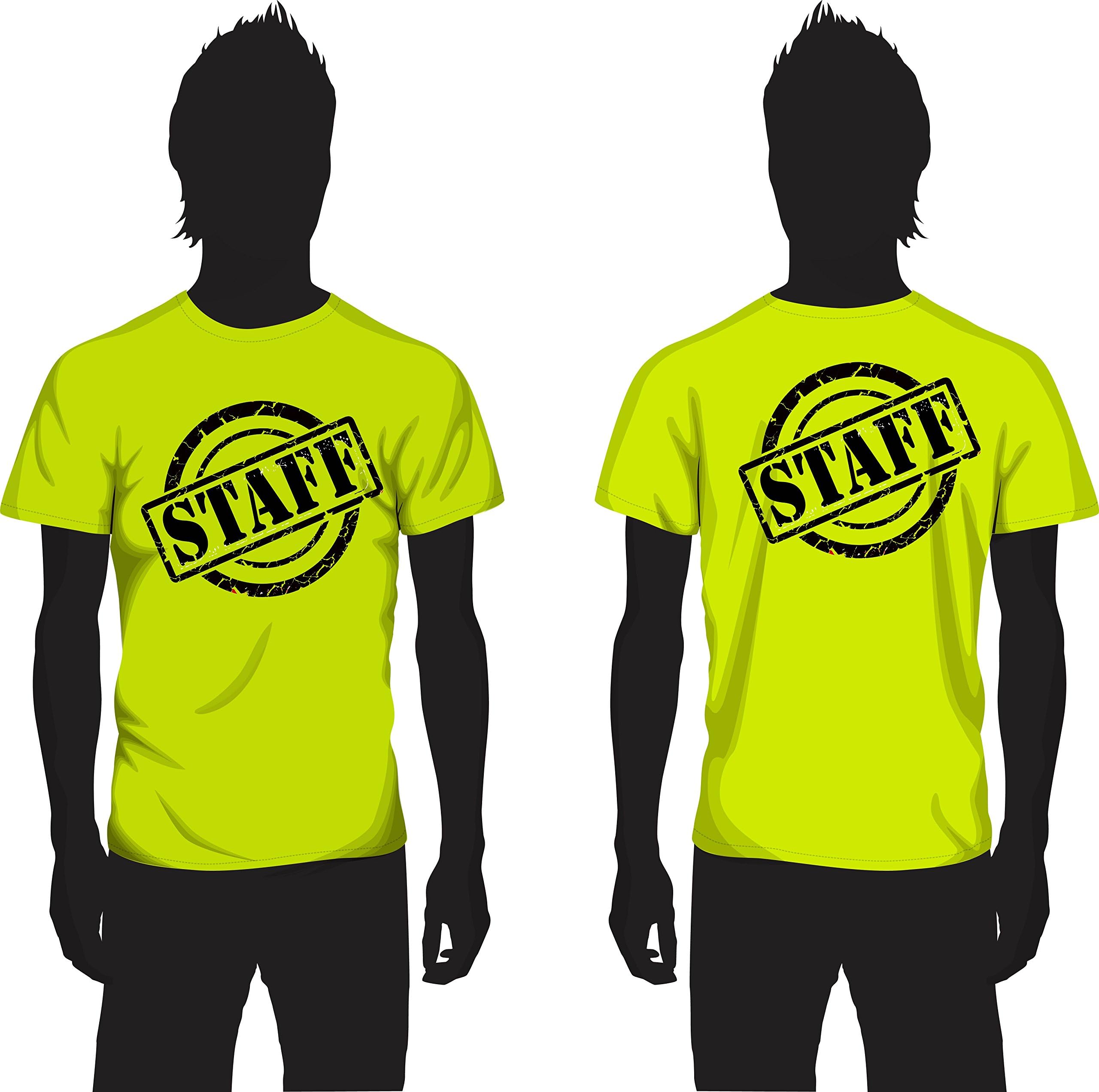 Staff- Neon Printed 2 Side Front & Back Event T-shirt (Large)