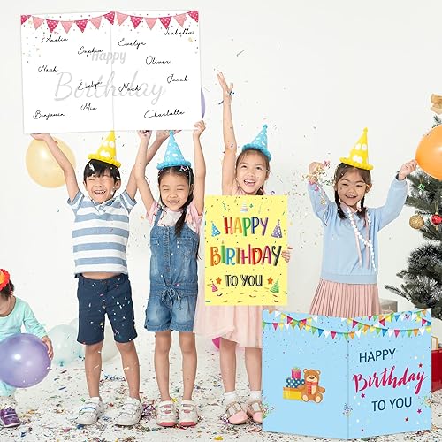 Miniatura 7 de party greeting 3 tarjetas de cumpleaños gigantes de colores jumbo, libro de invitados gigante, tarjetas de cumpleaños de gran tamaño con sobres,