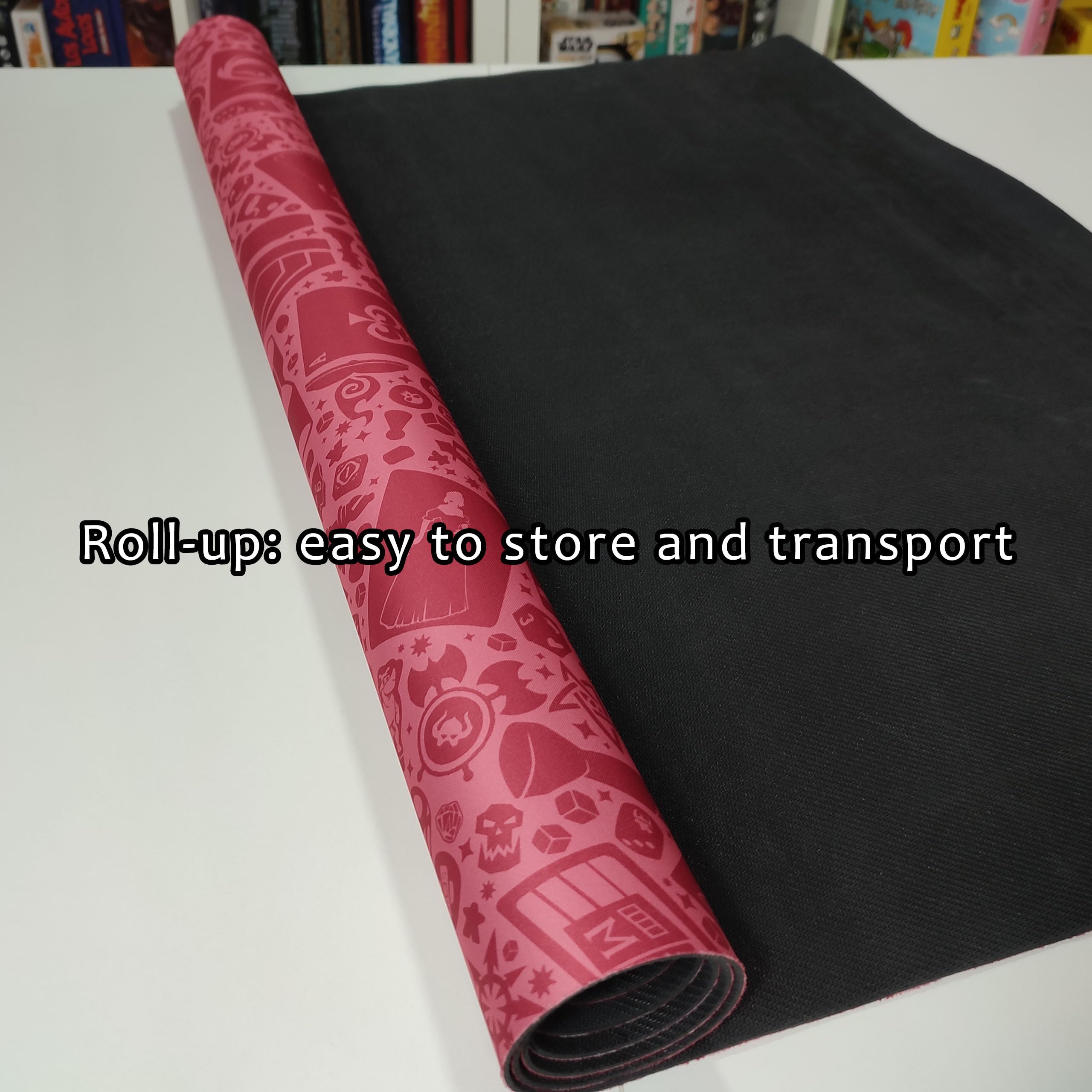 Neoprene Play Mat | Tappetino specializzato per Giochi da Tavolo, Dadi e Carte | Impermeabile, Antiscivolo e Arrotolabile (Gaming Pink)