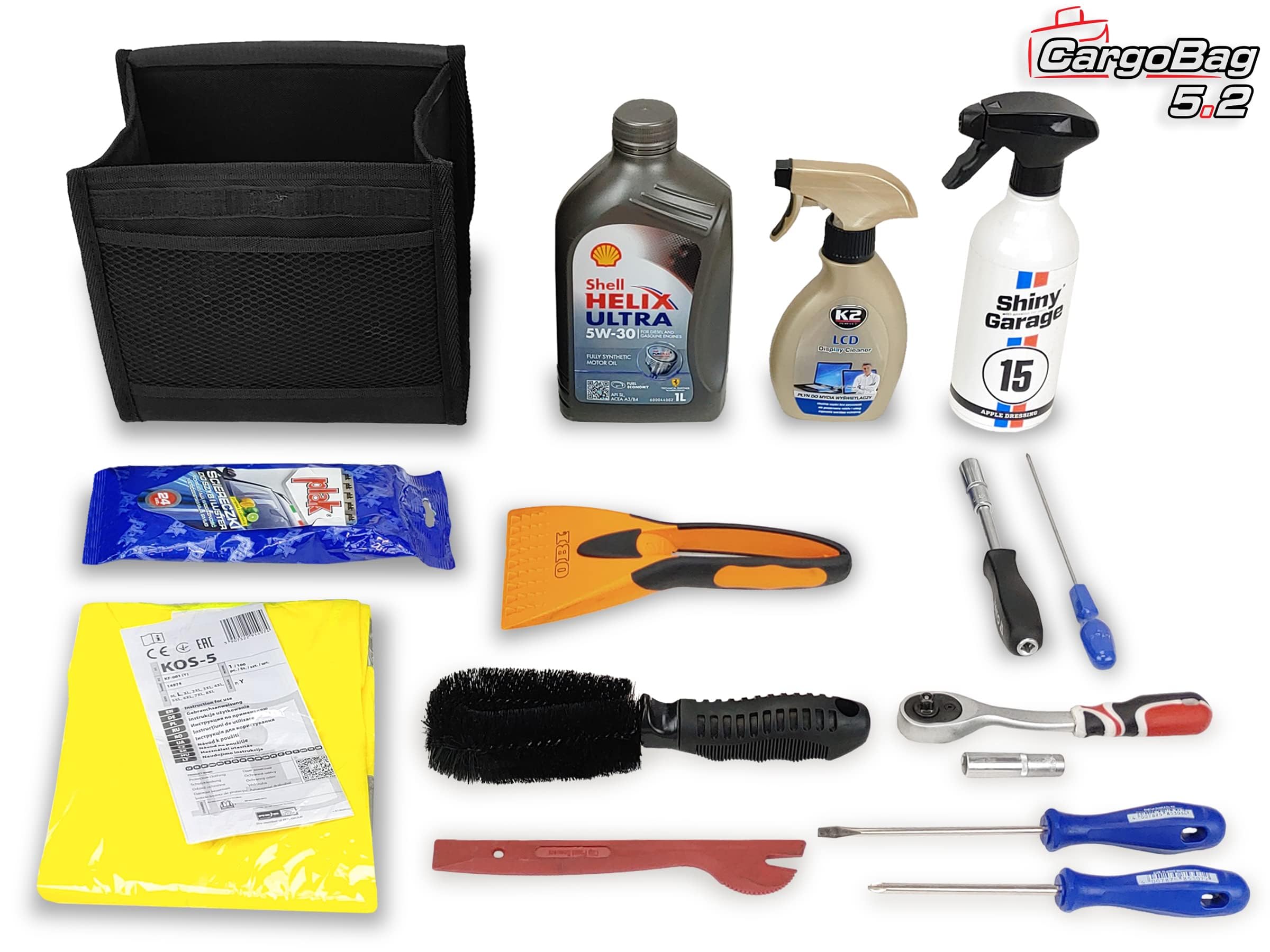 Torba do Bagażnika CargoBag Organizer Uniwersalna Wodoodporna Kordura Łatwy Montaż na Rzep Porządek w Samochodzie Kompaktowa Czarna Poj. 5,2 Litra