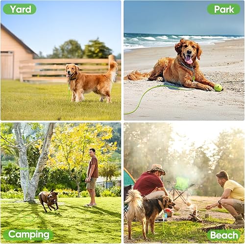 Miniatura 5 de Tresbro Cable de amarre reflectante de 30 pies para perros de hasta 250 libras, cable de correa de perro de alambre de acero con hebilla giratoria