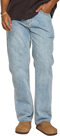 VICTORIOUS Mens Essential Baggy Wide Denim Jeans
