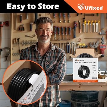 1/4 Pressure Washer Hose 25FT M22-14, 3600psi,Quick Connect,360 Swivel,Kink-resistant,Suit for Main Pressure Washer,Black