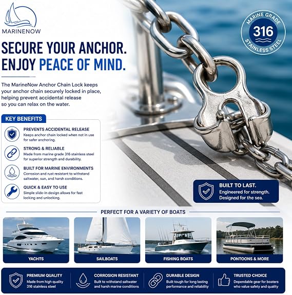 MarineNow Anchor Chain Lock (3/8 - 1/2 Chain)