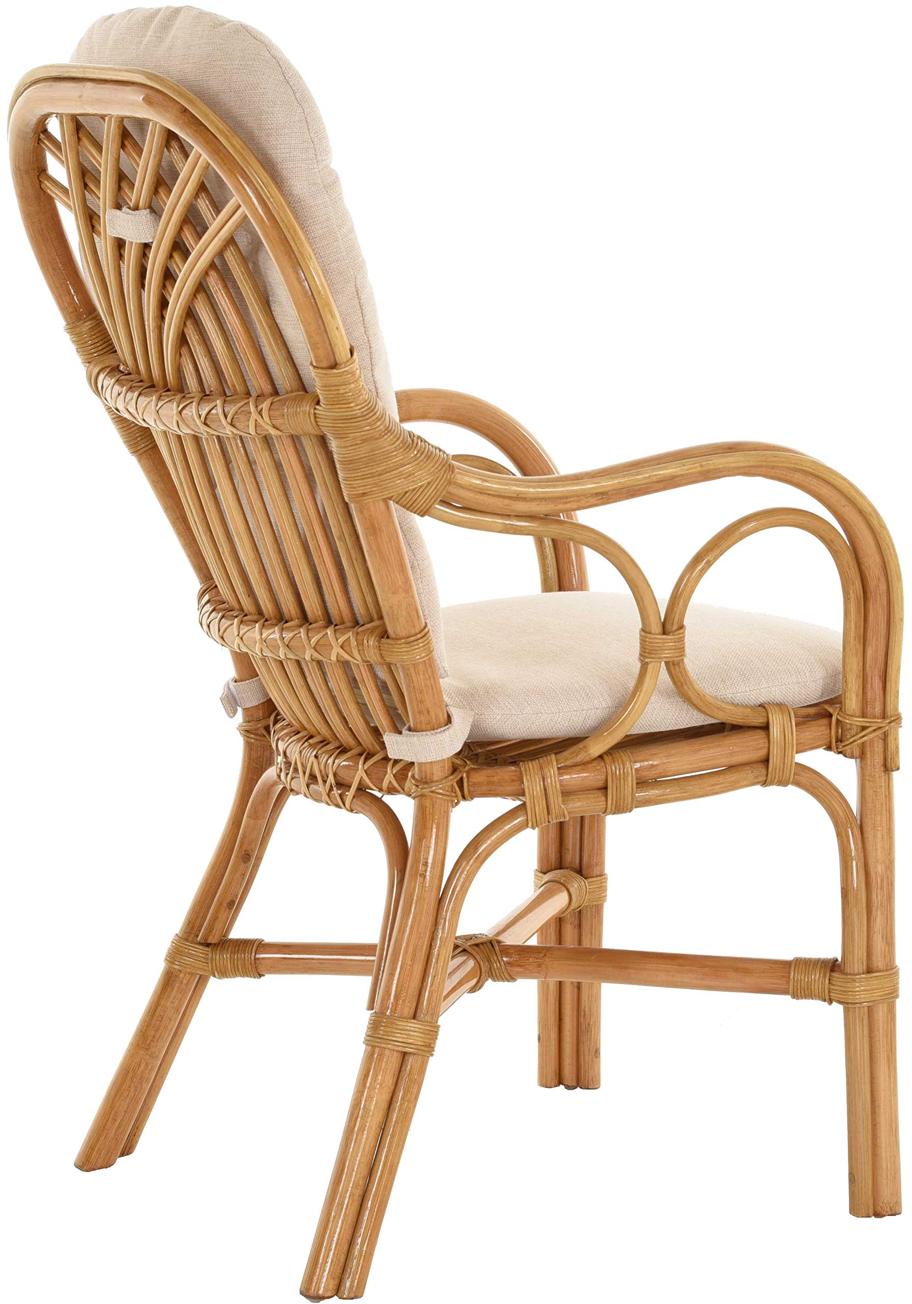 Rattan Wintergartenset Capri Rattanset 5 teilig Wintergarten Rattan Garnitur 4 Personen Sitzgruppe Natur Rattanmöbel Set Rattangruppe (Honig - Dunkel)