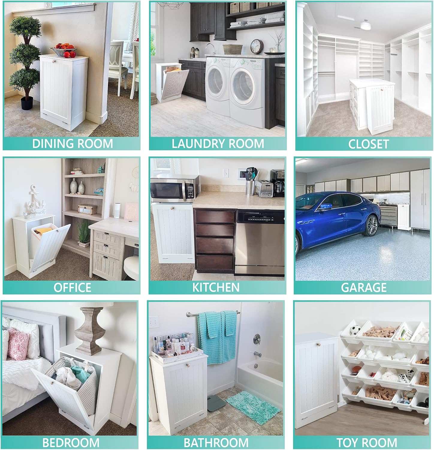 Northwood Calliger Tilt Out Trash Bin Cabinet or Laundry Hamper Solid Workmanship and New 2021 Design Cuts Assembly Time in Half! Hide Ugly Trash, add Countertop Space, Keep Pets Out!