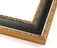 Vista 2 de Marco de 23 x 23 pulgadas, color dorado, antiguo, de madera, de 1.75 pulgadas de ancho de moldeo, profundidad del marco interior de 0.5 pulgadas