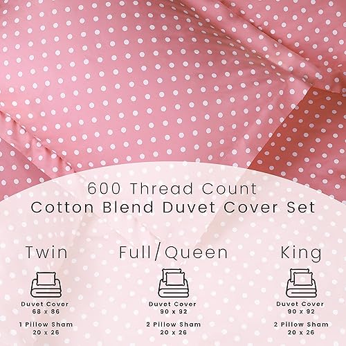 Miniatura 7 de SUPERIOR Juego de funda de edredón de lunares de mezcla de algodón, suave y resistente a las arrugas, con fundas de almohada a juego, tamaño