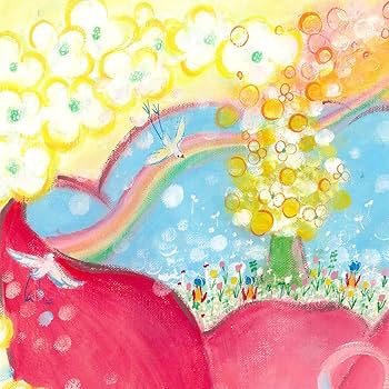 Amazon.co.jp: 絵画 花 笑顔 希望 幸せアート 「咲いた」額入り・M