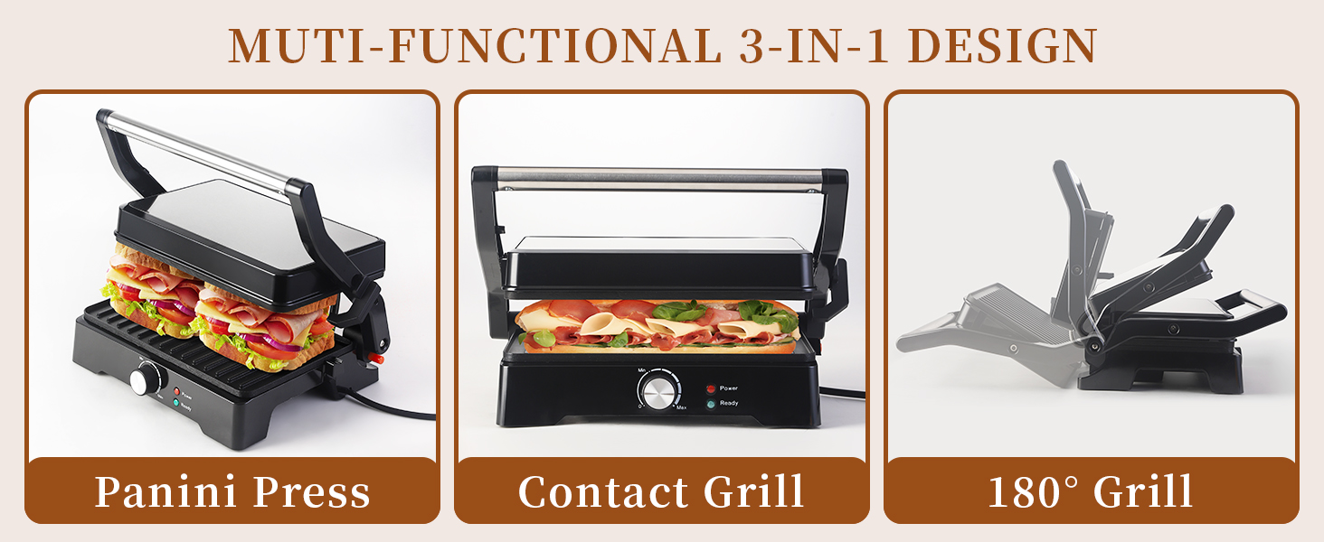 Amazon.com: Panini Press Grill Sandwich Maker, Large Electric 3 in