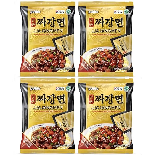 Miniatura 3 de Fideos veganos MSG, Paldo Jjajangmen Chajang, paquete de 4