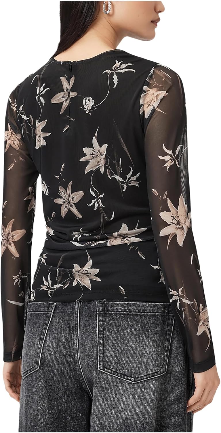 AllSaints Womens CAIA Mesh Top - Image 3