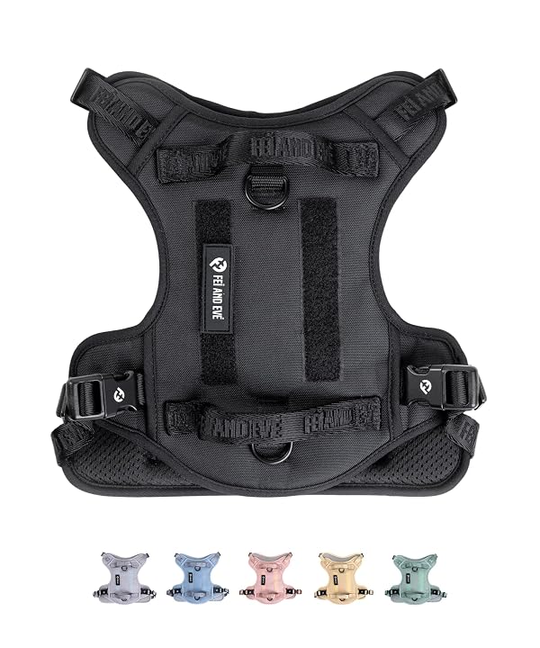 2026 New Edition, Fei & Eve Classic Dog Harness - Quick-Release Buckles | 3-Point No-Pull Control | Heavy-Duty 900D Nylon | Dual Safety Handles | Breathable Mesh | Adjustable Fit | Large,Black by Fei and Eve - Used condition - US$28.48