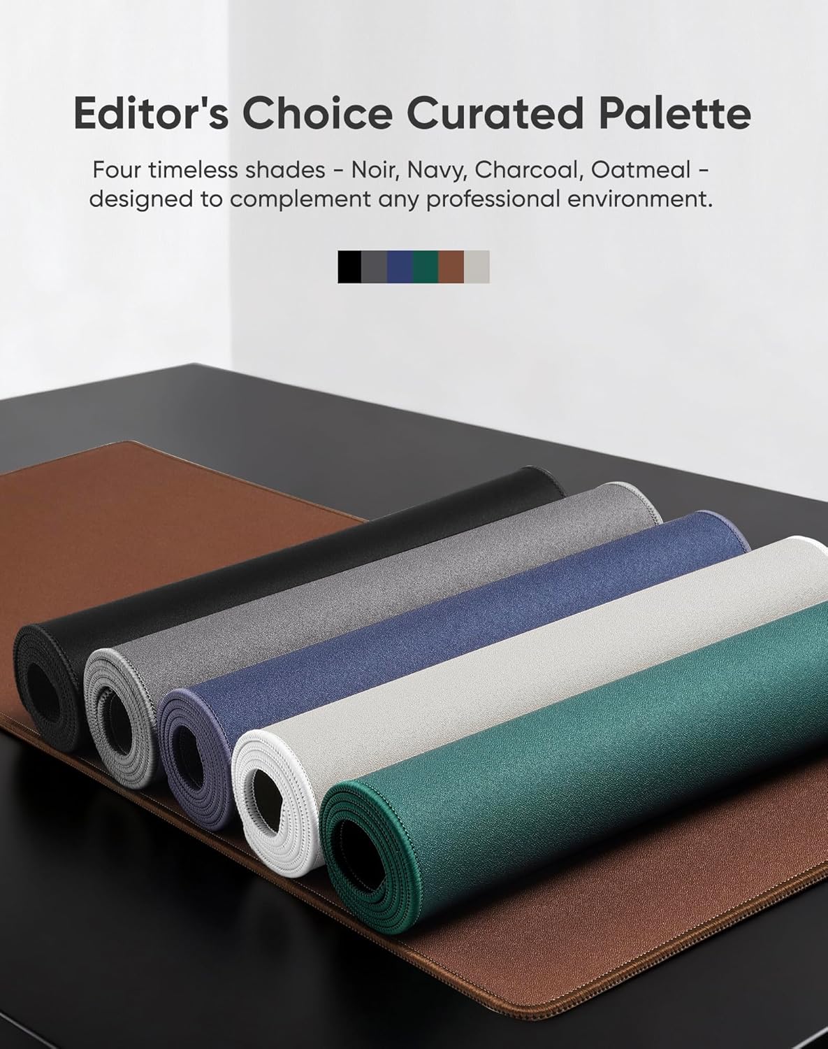 ALOANES Gray Waterproof Desk Mat, Large Mouse Pad with Extended Mouse Mat, with Anti Slip Base, Stitched Edge, Grain Jacquard Surface, Perfect for Gamer, Office & Home, 3XL 15.74"x35.43"x0.12"