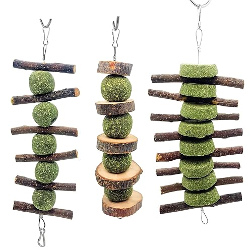 3 Pcs Bunny Chew Toys, Rabbit Chew Toys for Teeth