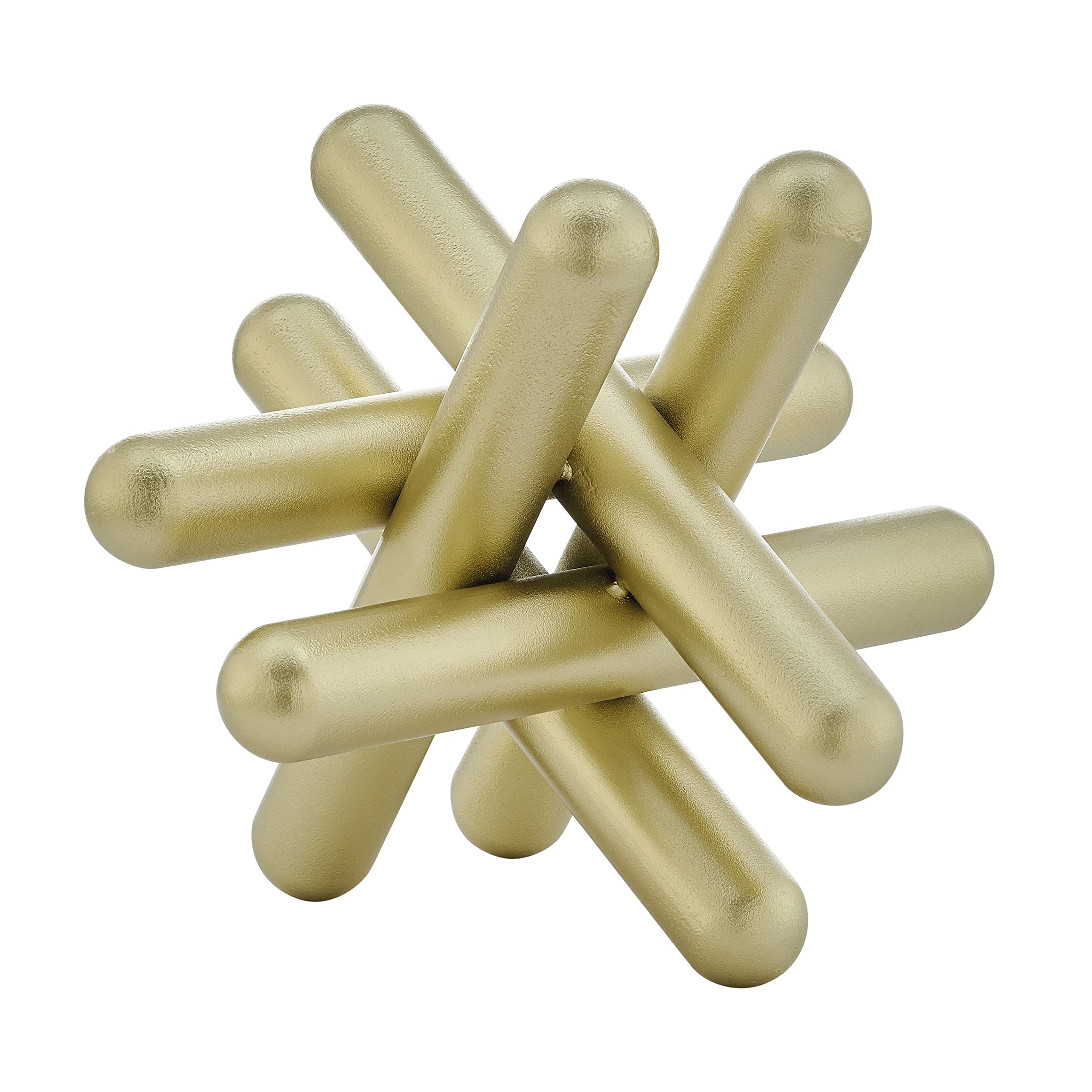 Danya B. Large Abstract Gold Finish Textured Metal Geometric Sculpture