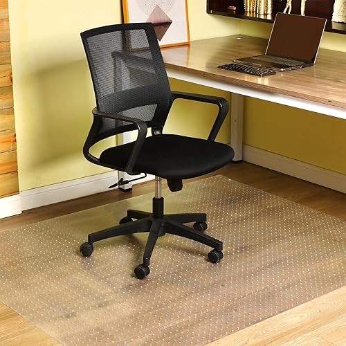 Miniatura 7 de Tapete para silla de 46 x 60 pulgadas, para suelo, computadora, silla de oficina, escritorio, transparente, protector para suelos bajos y sin pelo