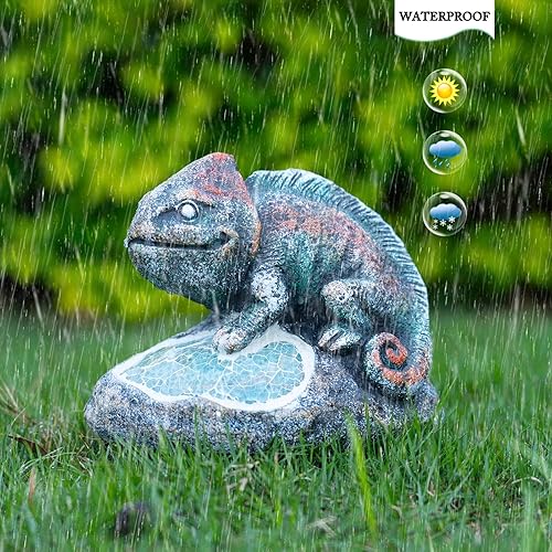 Miniatura 34 de Decoración de jardín, estatua de rana y príncipe, estatua solar de rana y príncipe, figura de ranas de resina con luz solar para patio, balcón