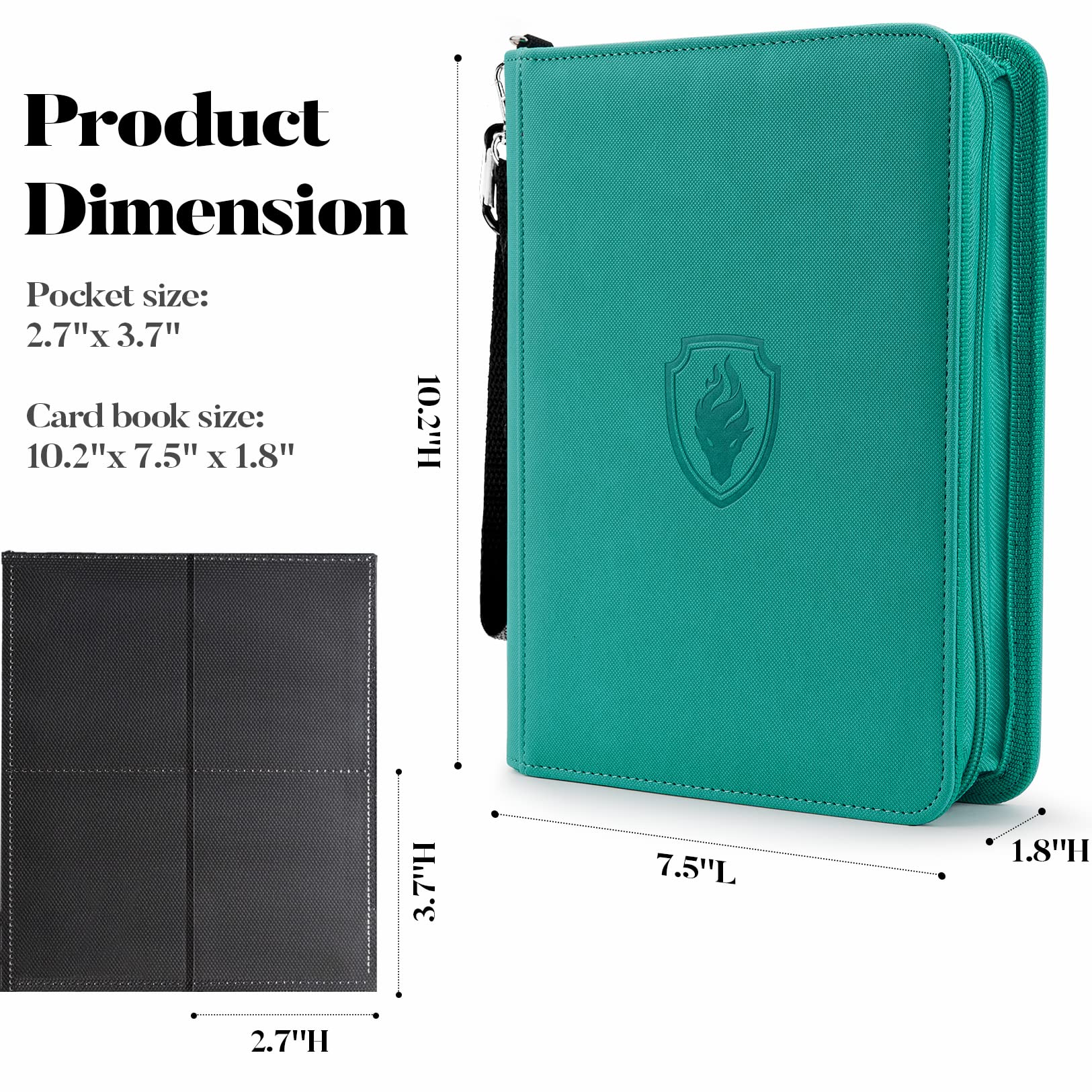 Amazon.com: Fabmaker Premium 4 Pocket Zip Card Binder, Trading Card Binder  for 320 Cards, Portable PU Card Collection Binder, Collector Card Album  Folder for Game & Sports Cards (Turquoise) : Toys & Games