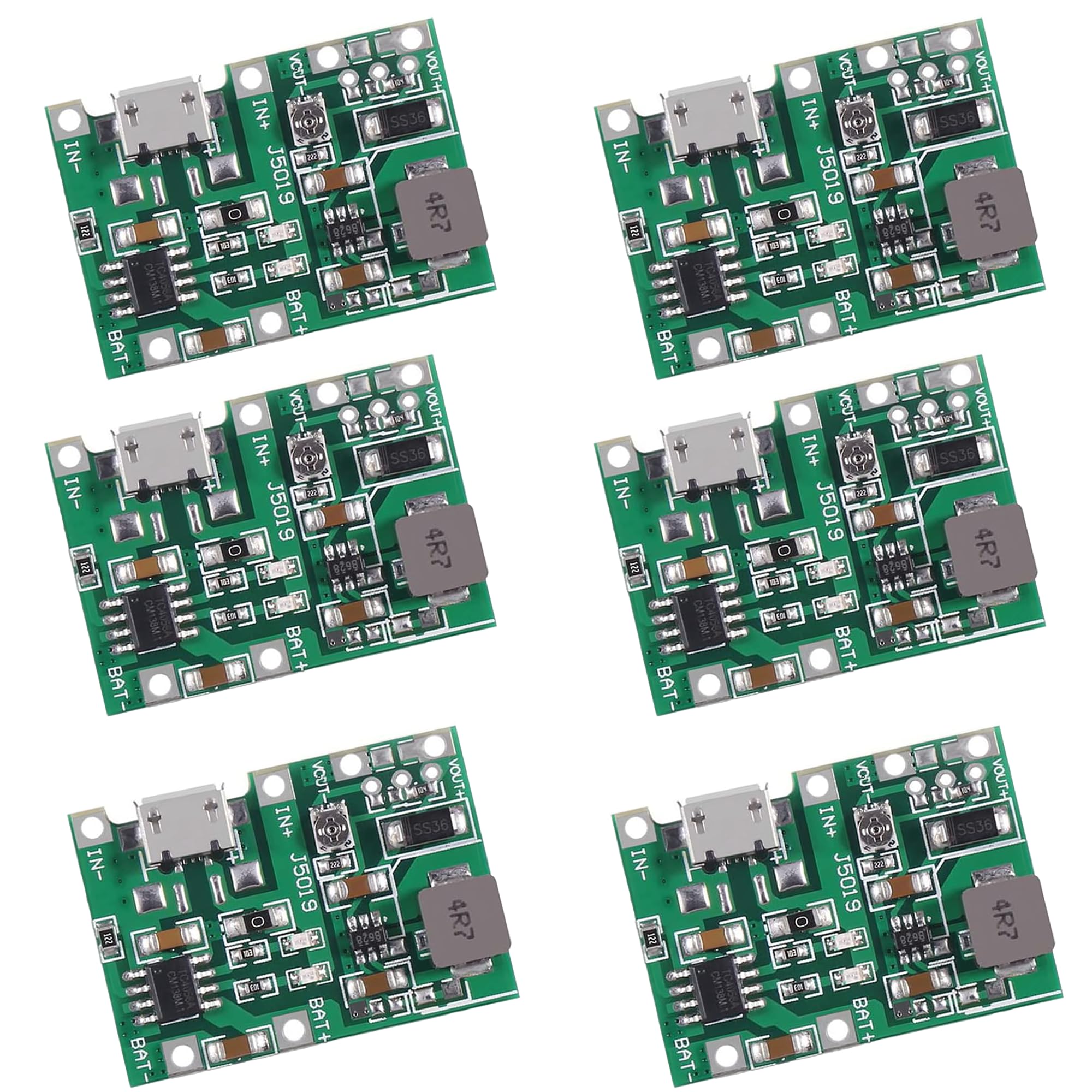 Hexonix TP4056 18650 3.7V 4.2V Battery Charging Module with Integrated DC Boost Converter Module - Pack of 6-image-37