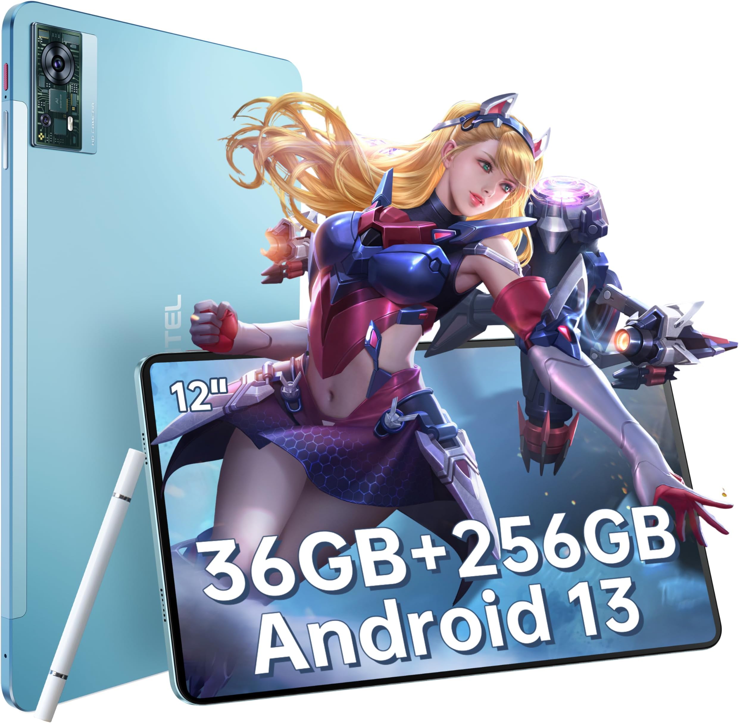 OUKITELOT5 12 Inch Gaming Tablet - 2K 11000mAh MTK Helio G99 Octa-Core 2.2GHz Android 13 Tablets, 36GB RAM+256GB ROM 2TB Expand Tablet for Adults, 16MP+8MP Camera, Quad Speakers, OTG/GPS 2025