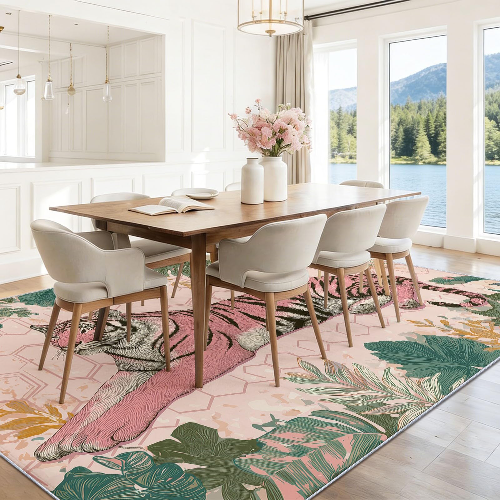 Boho Teppich Wohnzimmer80 x 150 cm Rosa